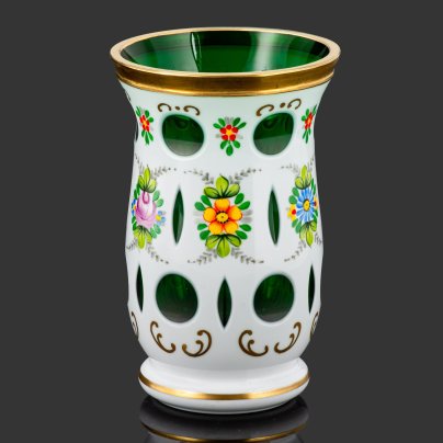Ваза миниатюрная, украшенная цветочными элементами, Bohemia Crystal (Bohemia Glass)