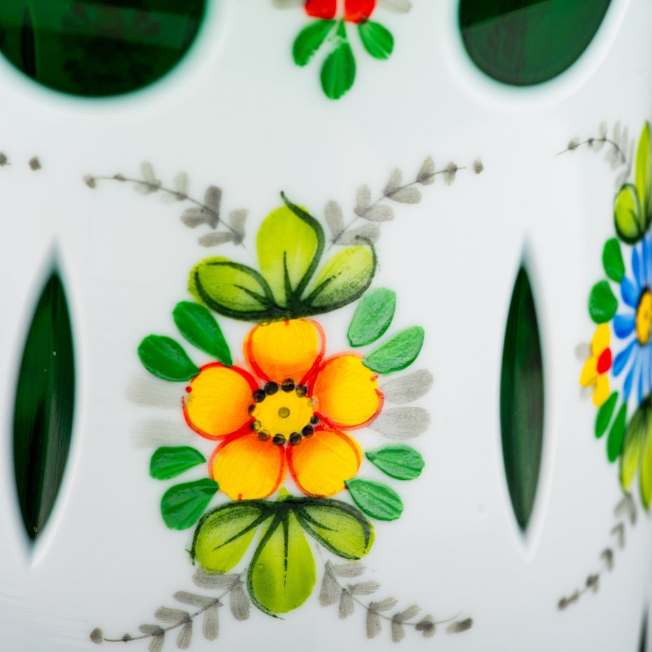 Ваза миниатюрная, украшенная цветочными элементами, Bohemia Crystal (Bohemia Glass)