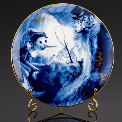 Блюдо "Приключения Пиноккио", Meissen (Мейсенский фарфор), фарфор, роспись кобальтом, золочение, Meissener Porzellan (Мейсенский фарфор)