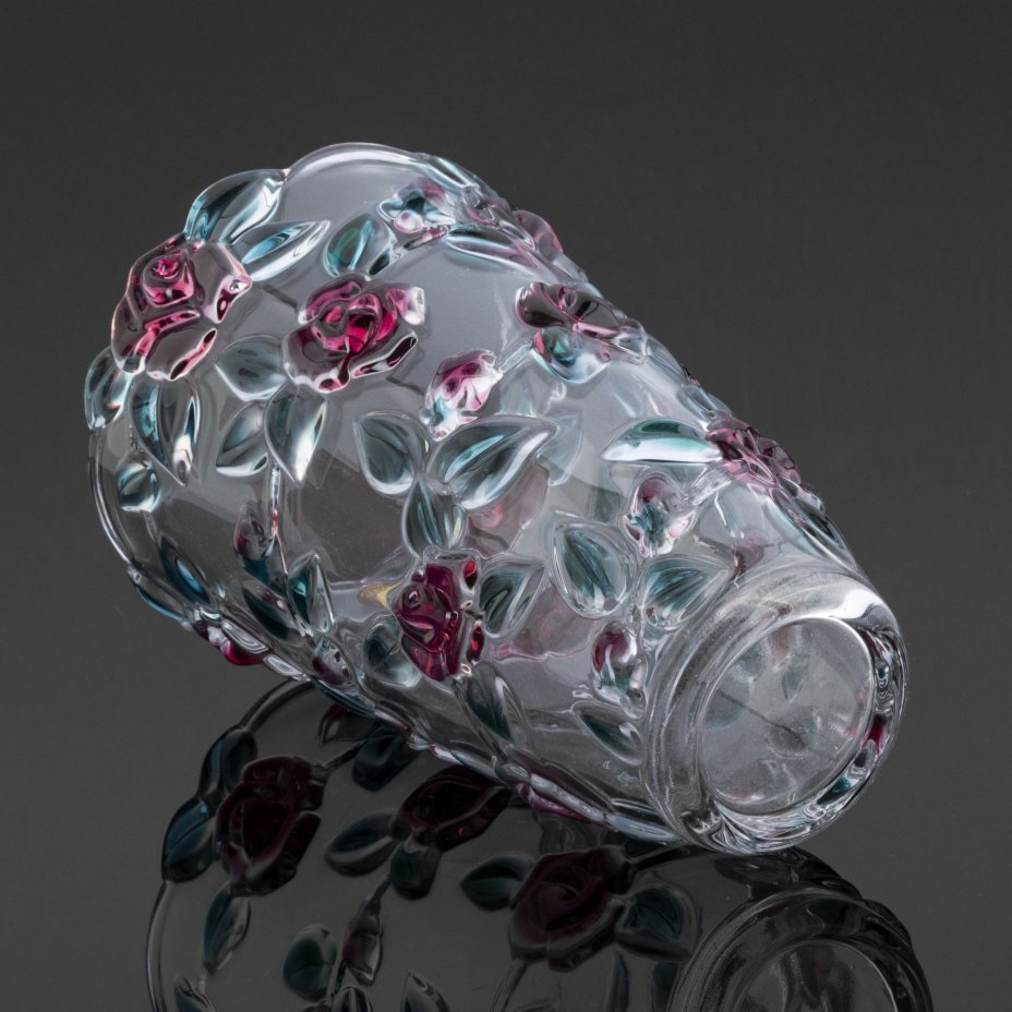 Ваза "Татьяна" с декором в виде роз (в оригинальной коробке), Walther Glas