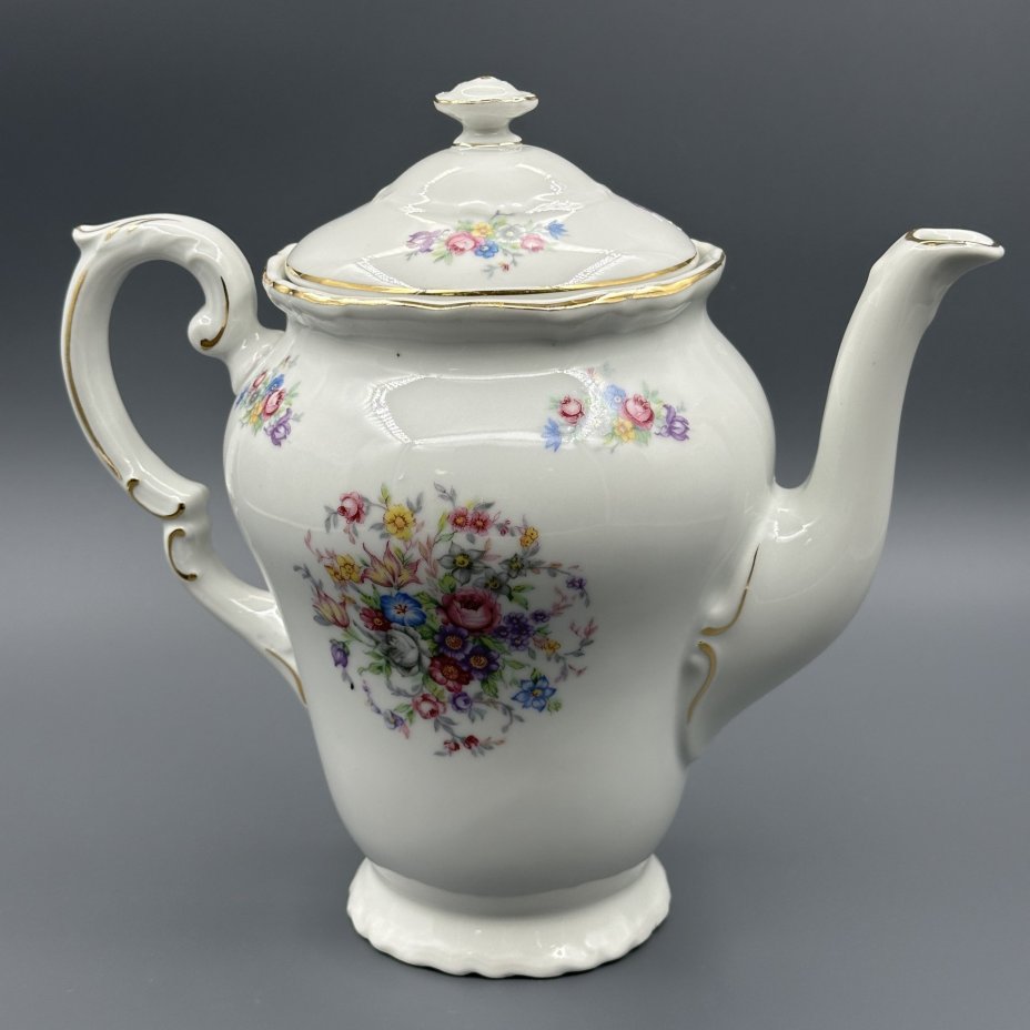 Кофейник (чайник доливной) с цветочным декором, Epiag Royal Czechoslovakia