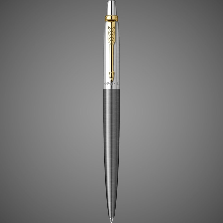 Шариковая ручка Parker Jotter Grey Core GT Mblue в подарочной коробке, Металлы: нержавеющая сталь, пластик
