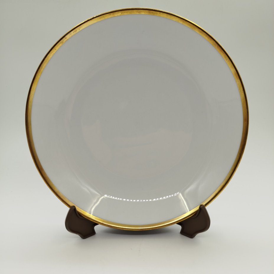 Тарелка суповая с золотой каймой, фарфор, золочение, Eschenbach, Германия, 1930-1950 гг.
