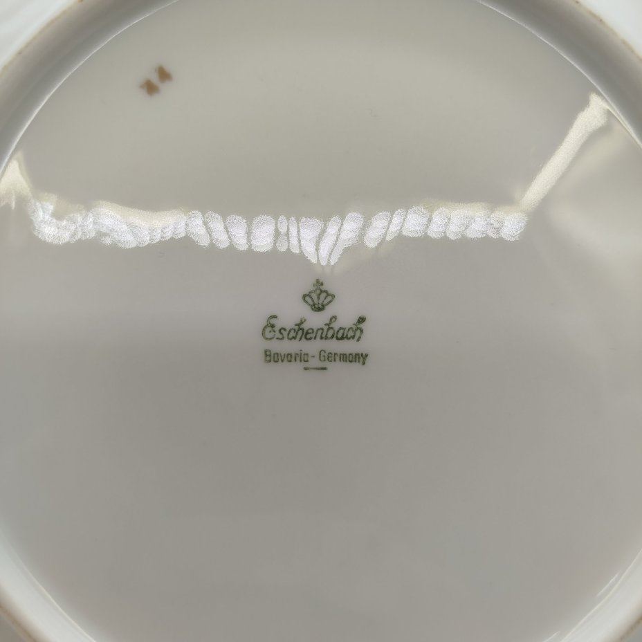Тарелка суповая с золотой каймой, фарфор, золочение, Eschenbach, Германия, 1930-1950 гг.