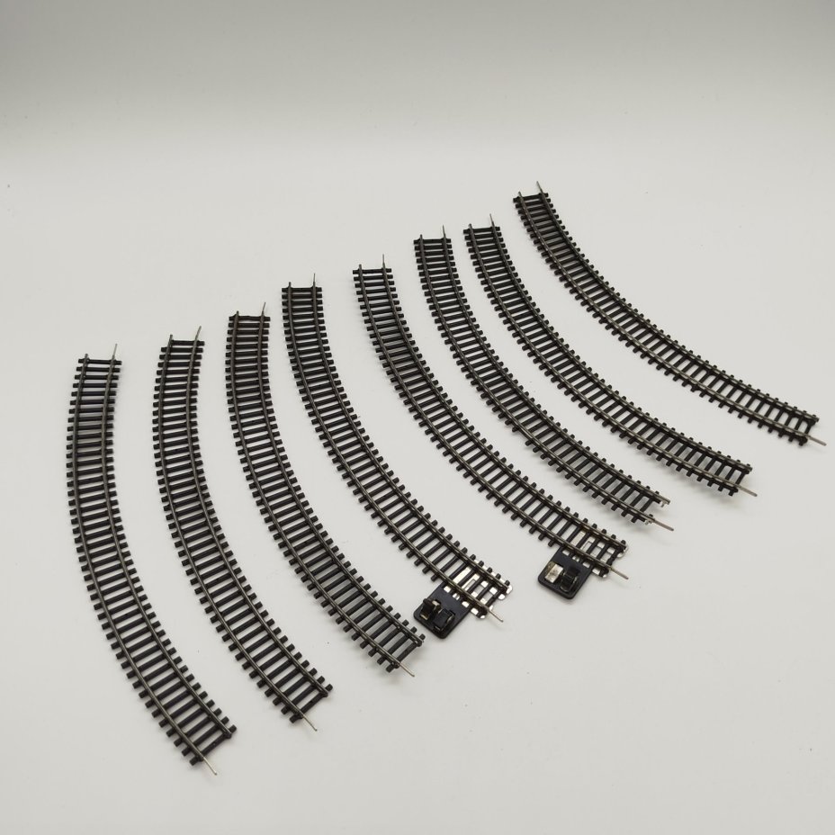 Набор из восьми рельс для железной дороги 9 мм., пластик, металл, Piko, ГДР, 1970-1980 гг.