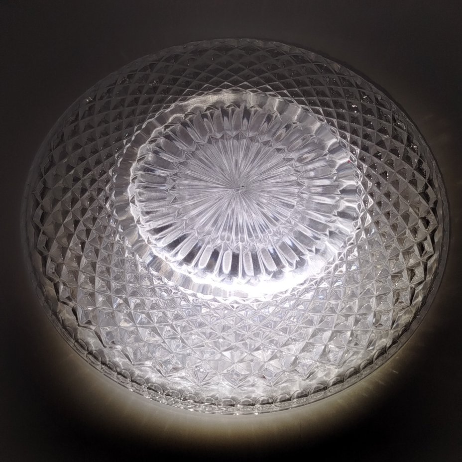 Поднос с рельефным геометрическим декором, хрусталь, пресс, Гусевской хрустальный завод (Гусь-Хрустальный), СССР, 1970-1990 гг.