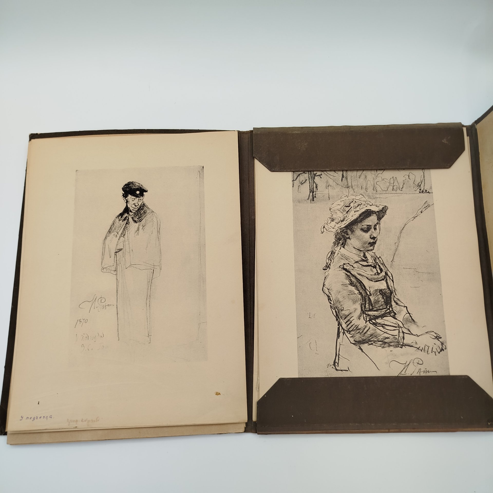 Альбом "И. Репин. 20 рисунков. Вступительная статья А.В. Бакушинского", бумага, печать, Издательство «Искусство», СССР, 1937 г.