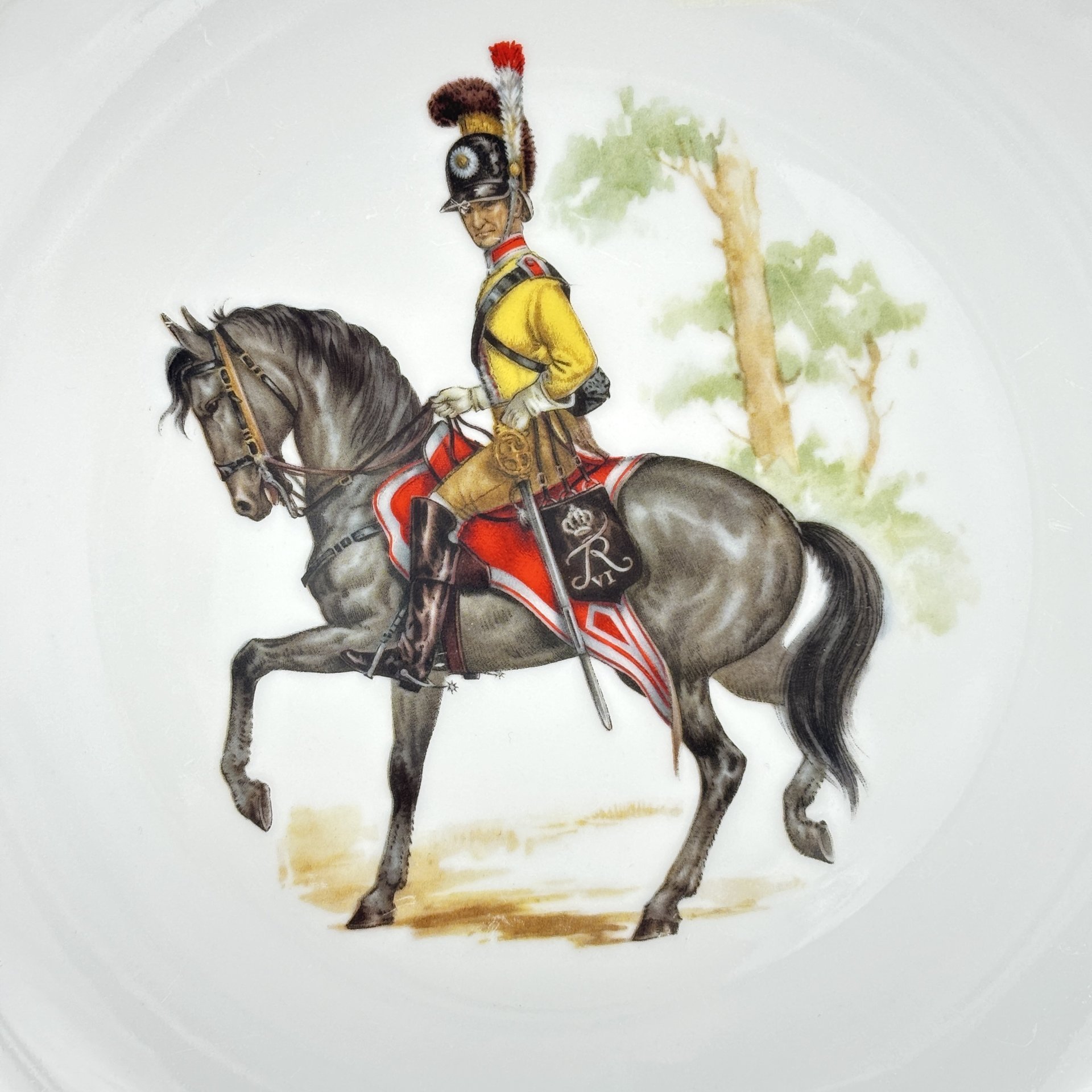 Тарелка "Dragon du Danemark" (Драгон Дании) из серии "Champs Élysées Paris. European Cavalry" (Чемпионы Елисейских Полей. Европейская кавалерия), Rieber Bavaria