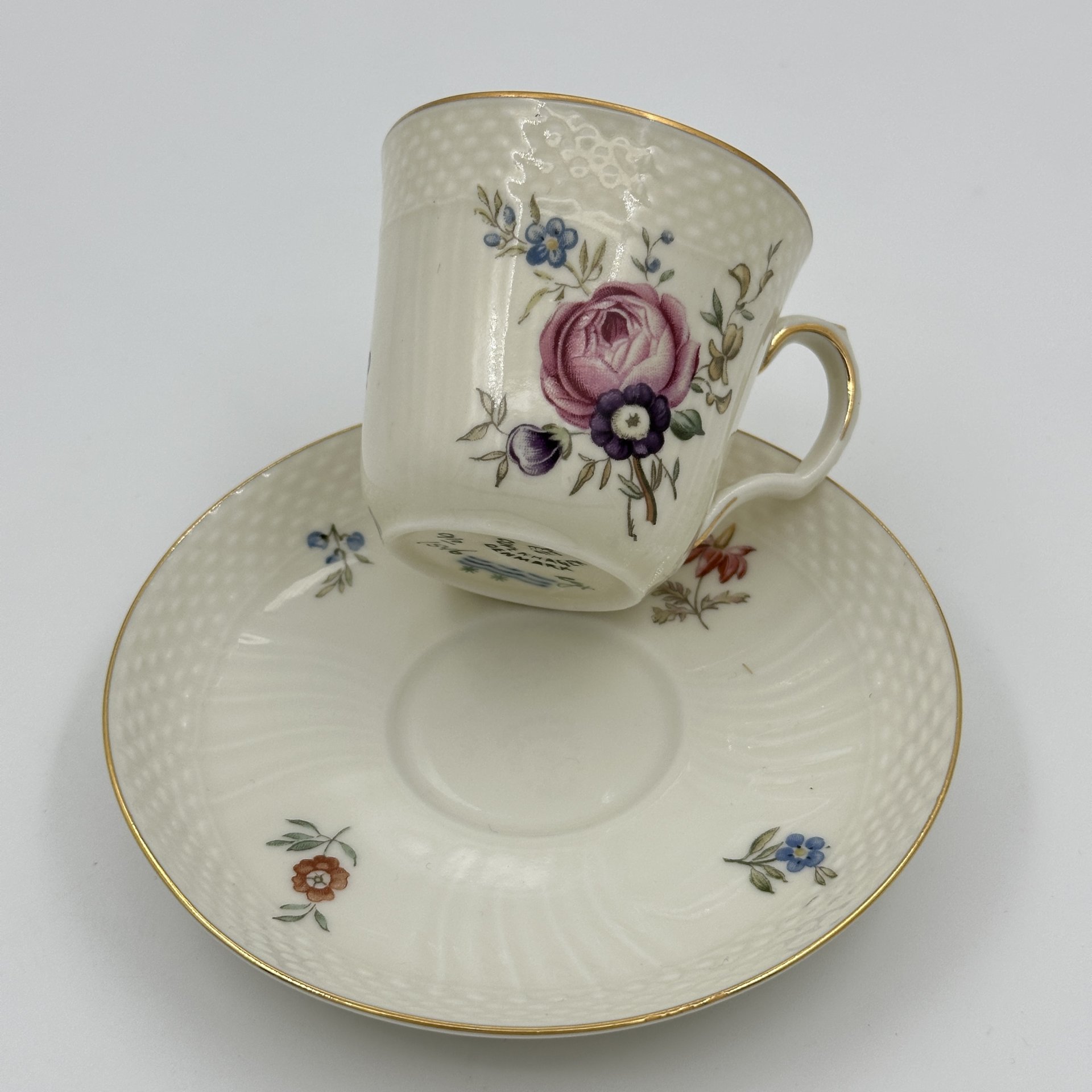 Пара кофейная с цветочным декором, Royal Copenhagen