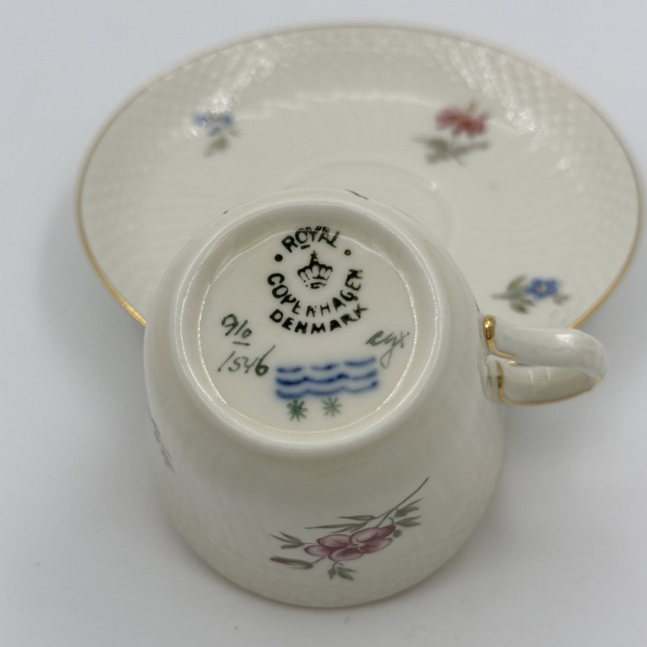 Пара кофейная с цветочным декором, Royal Copenhagen