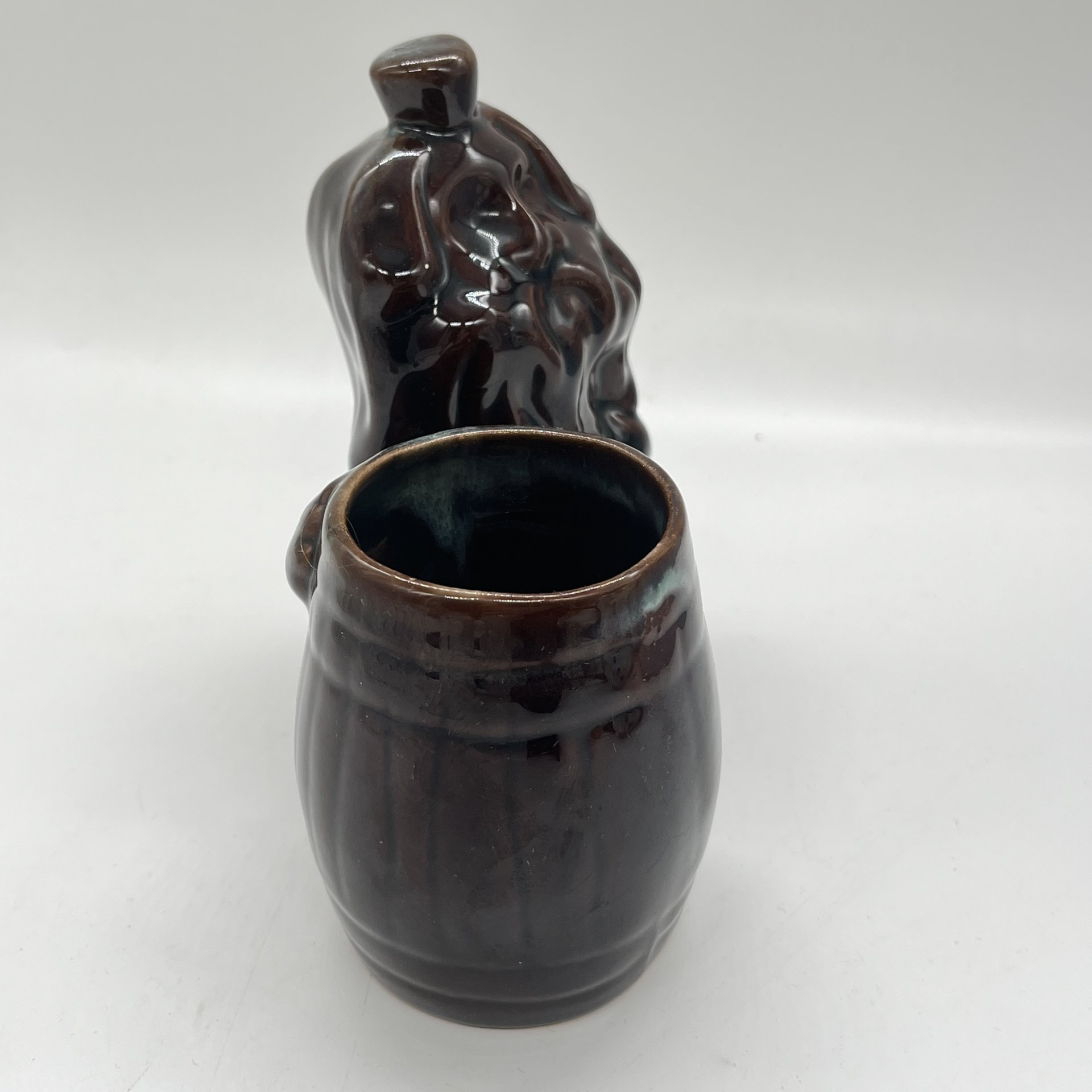 Карандашница "Лесной старичок", керамика, глазурь, цветные поливы, СССР, 1970-1990 гг.