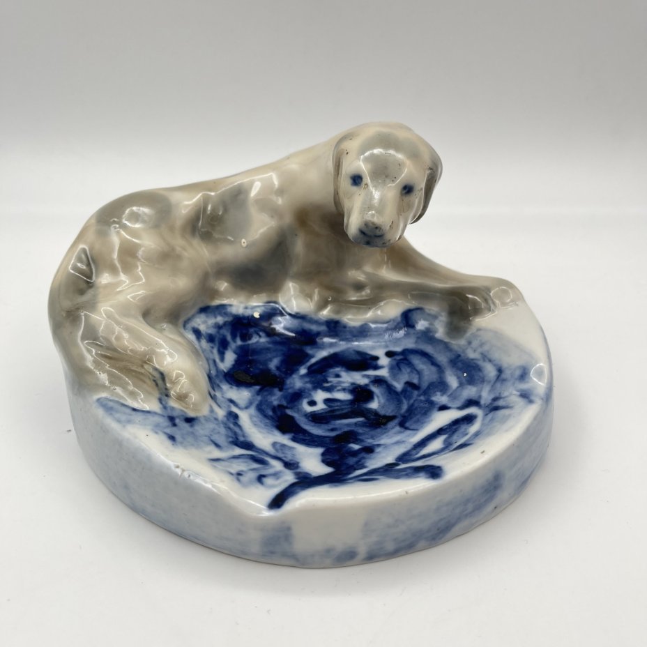 Пепельница "Сеттер", фарфор, роспись, СССР, 1970-1990 гг.