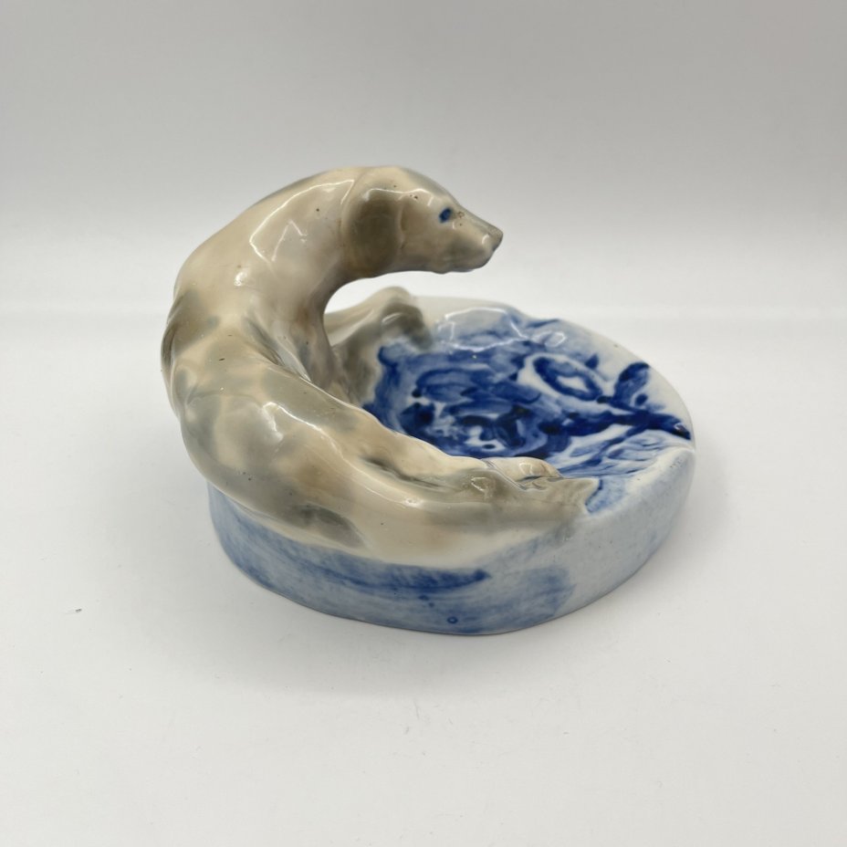 Пепельница "Сеттер", фарфор, роспись, СССР, 1970-1990 гг.