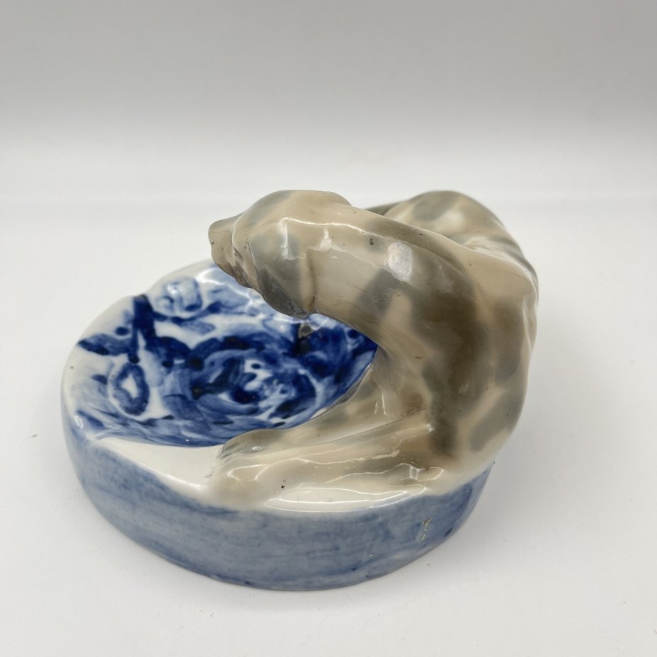 Пепельница "Сеттер", фарфор, роспись, СССР, 1970-1990 гг.