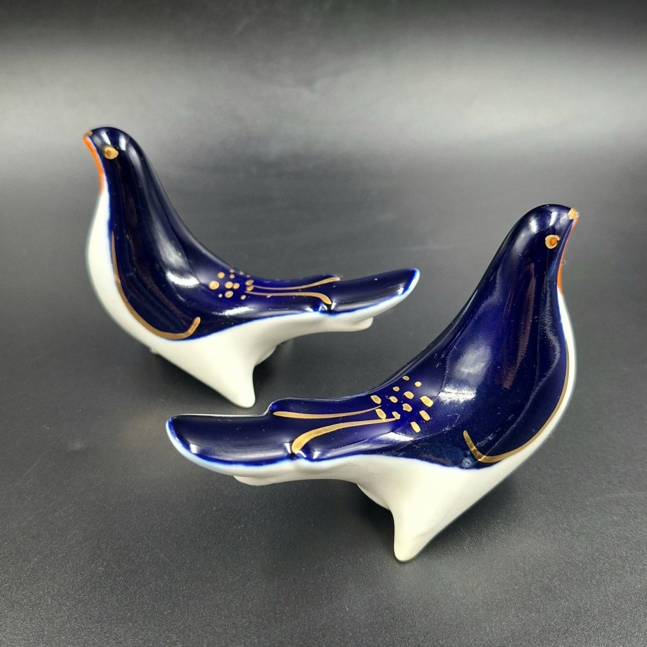 Пара солонок "Голубок", автор М.Н. Мох, фарфор, роспись, золочение, Ленинградский фарфоровый завод (ЛФЗ), СССР, 1979-1992 гг.