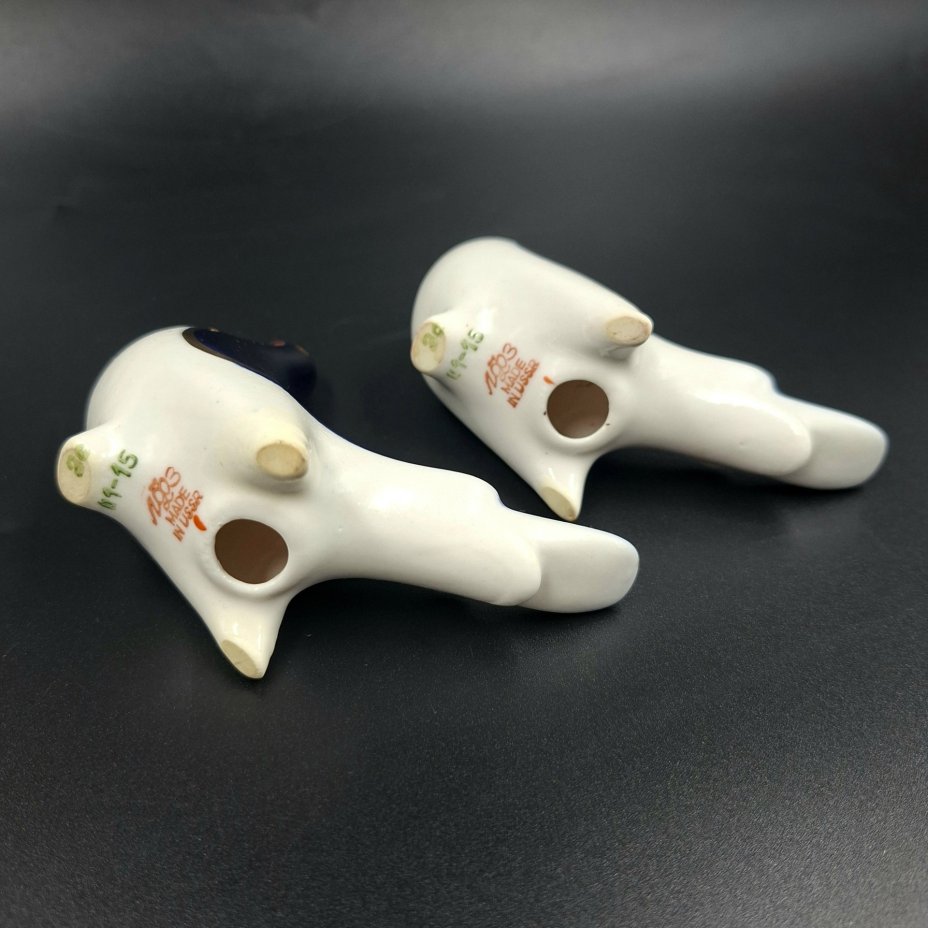 Пара солонок "Голубок", автор М.Н. Мох, фарфор, роспись, золочение, Ленинградский фарфоровый завод (ЛФЗ), СССР, 1979-1992 гг.