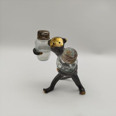 Набор для специй "Обезьянка" (солонка и перечница), металл, стекло, СССР, 1970-1990 гг.