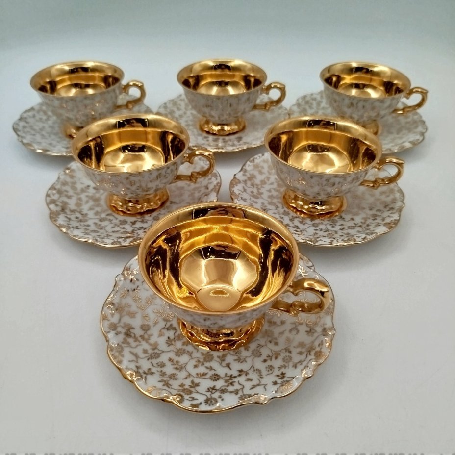 Сервиз кофейный с цветочным декором на 6 персон (15 предметов), Bareuther & Co.