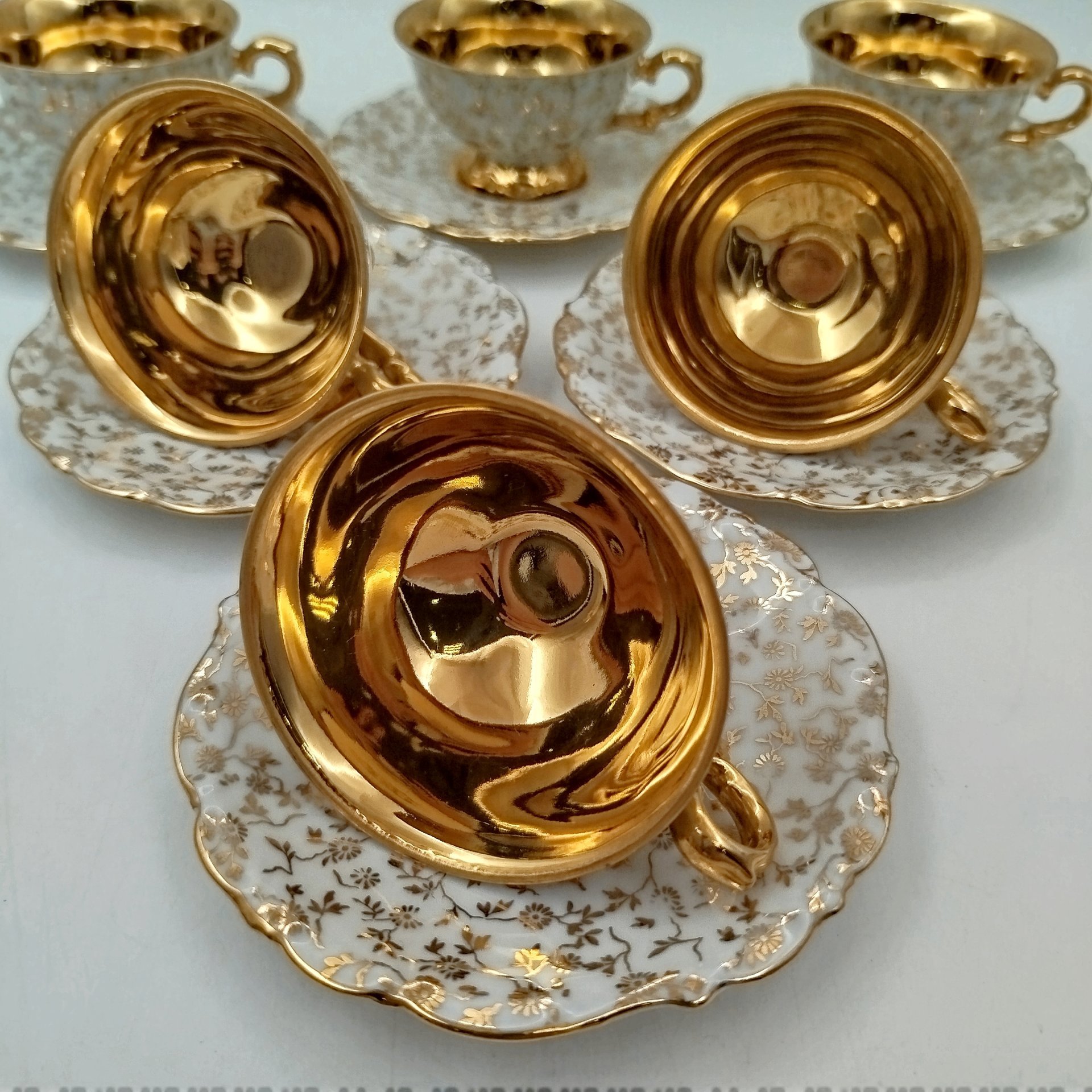 Сервиз кофейный с цветочным декором на 6 персон (15 предметов), Bareuther & Co.