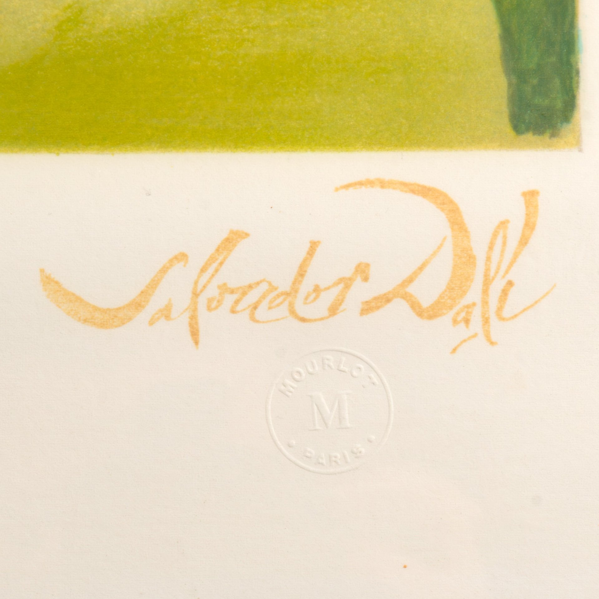 Литография по картине Сальвадора Дали "Явление лица Афродиты Книдской на фоне пейзажа", лист 124/295, бумага, печать, стекло, рама, Западная Европа, 1981 г.