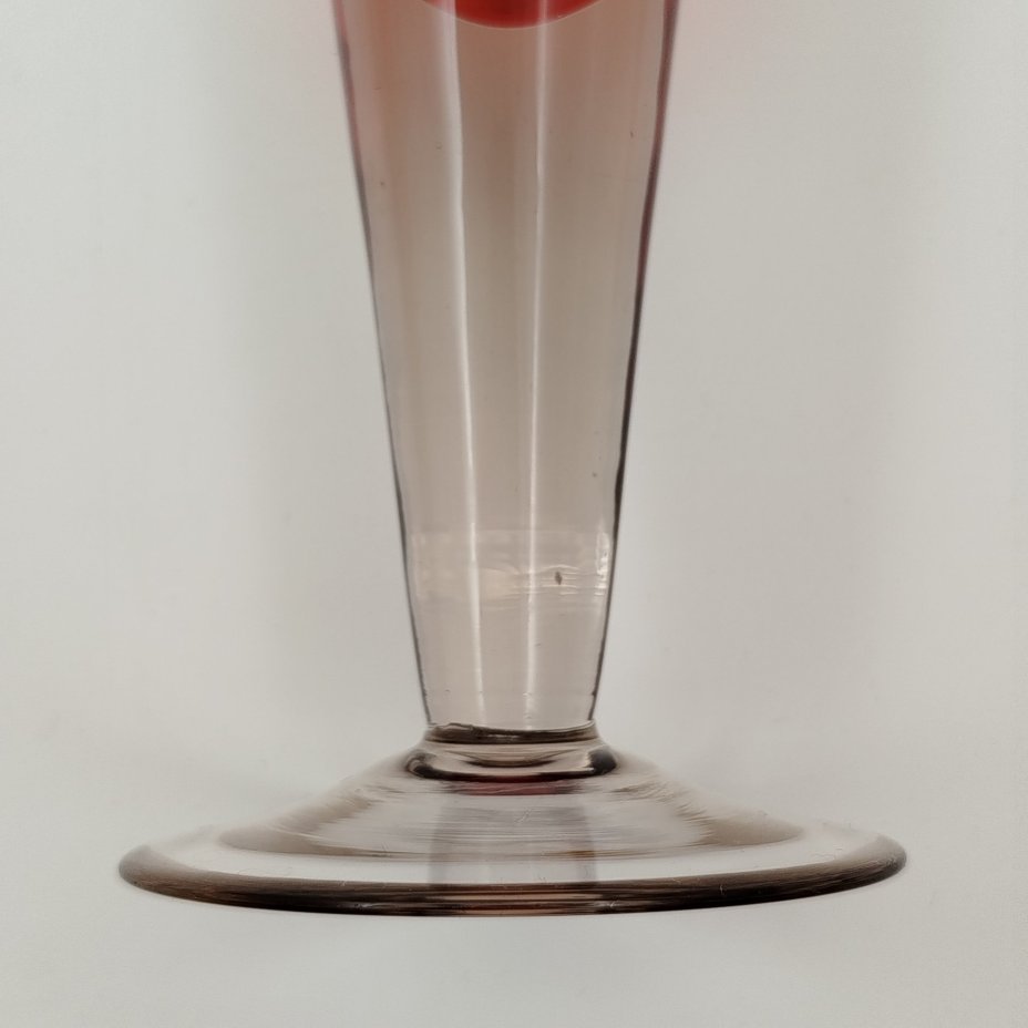 Ваза (кубок) "Олимпиада", стекло, цветное стекло, гутная техника, Первомайский стекольный завод, СССР, 1980 г.