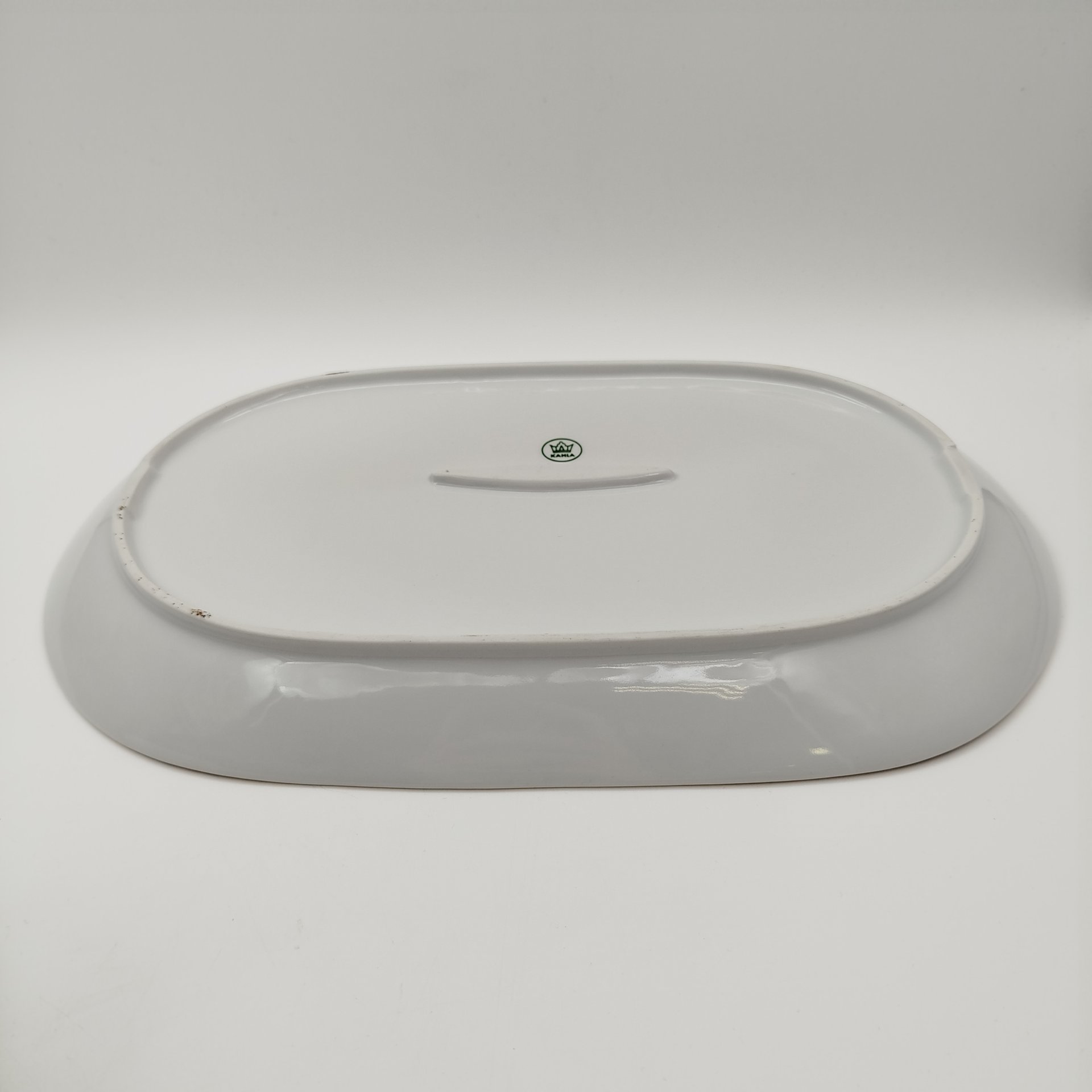 Блюдо вытянутой формы с изображением розы, фарфор, деколь, золочение, Kahla, ГДР, 1968-1987 гг.