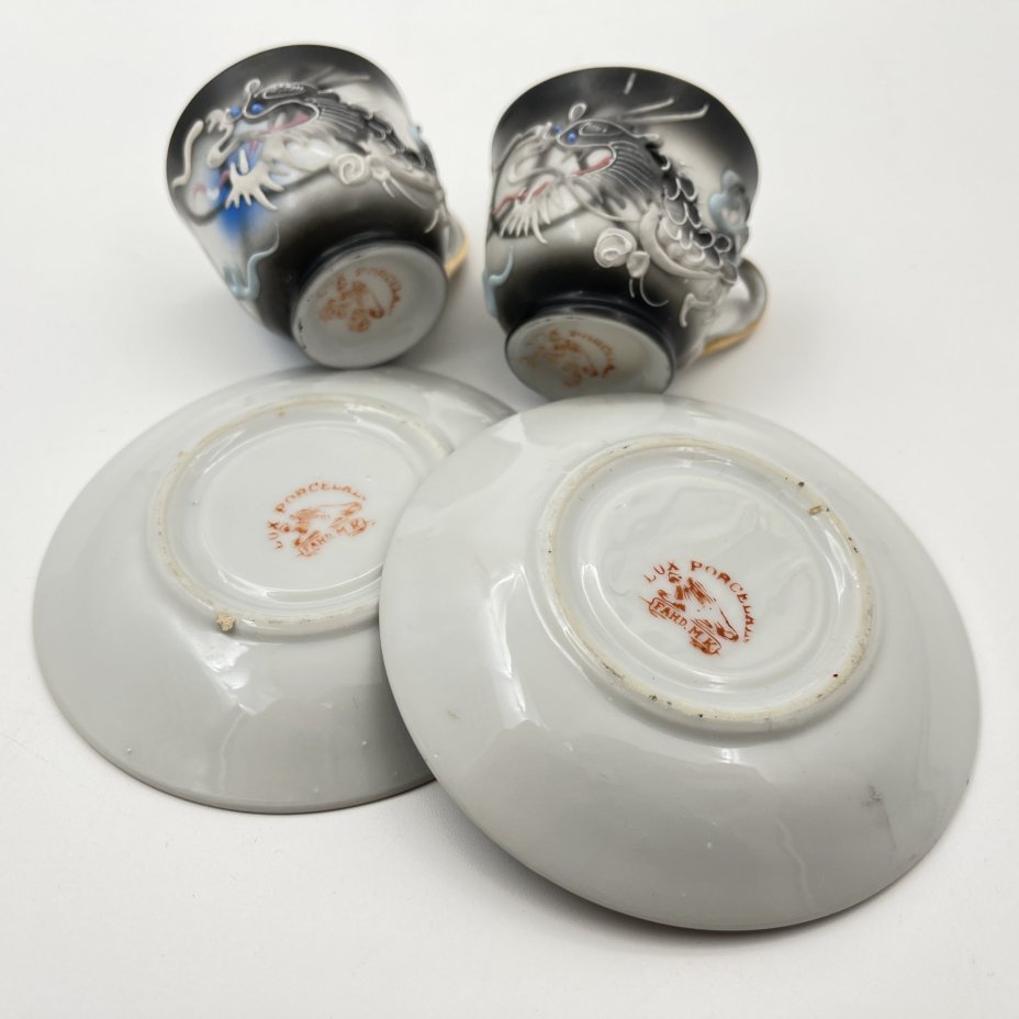 Набор из 2-х кофейных пар "Дракон", Lux Porcelain FAHD M.K.