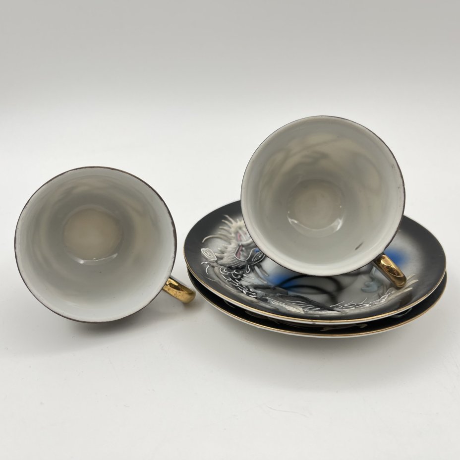 Набор из 2-х кофейных пар "Дракон", Lux Porcelain FAHD M.K.