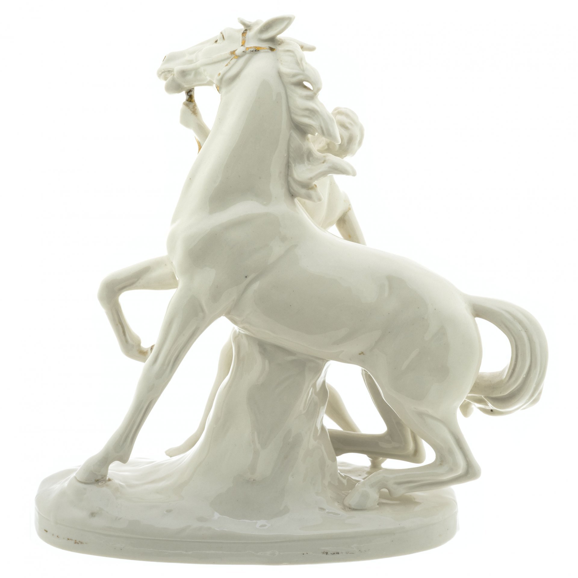 Статуэтка "Укрощение коня", фарфор, золочение, Carl Scheidig (Grafenthal), Германия, 1930-1950 гг.