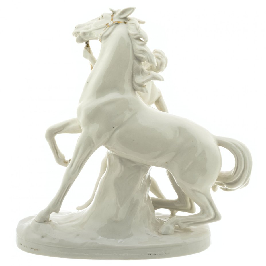 Статуэтка "Укрощение коня", фарфор, золочение, Carl Scheidig (Grafenthal), Германия, 1930-1950 гг.