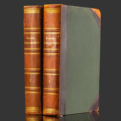 Книга А. Кернер фон-Марилаун «Жизнь растений» с иллюстрациями, том 1, том 2, бумага, печать, кожа, тиснение, золочение, Книгоиздательское товарищество «Просвещение», Российская империя, 1903 г.