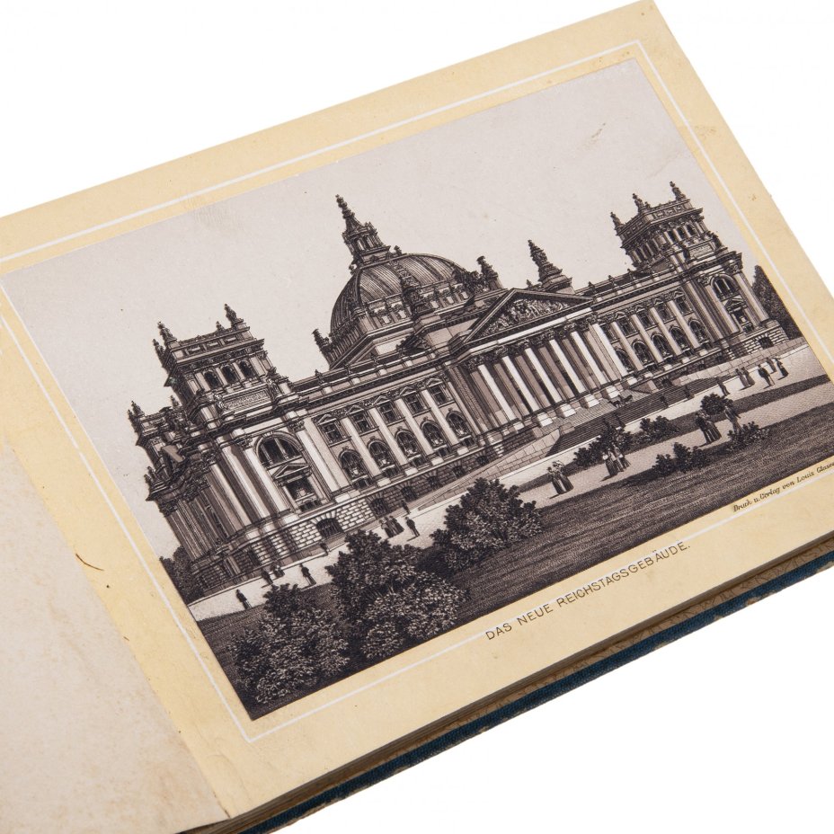 Альбом на немецком языке "Album von Berlin", бумага, печать, издательство "Louis Glaser", Лейпциг, Германия, 1885 г.