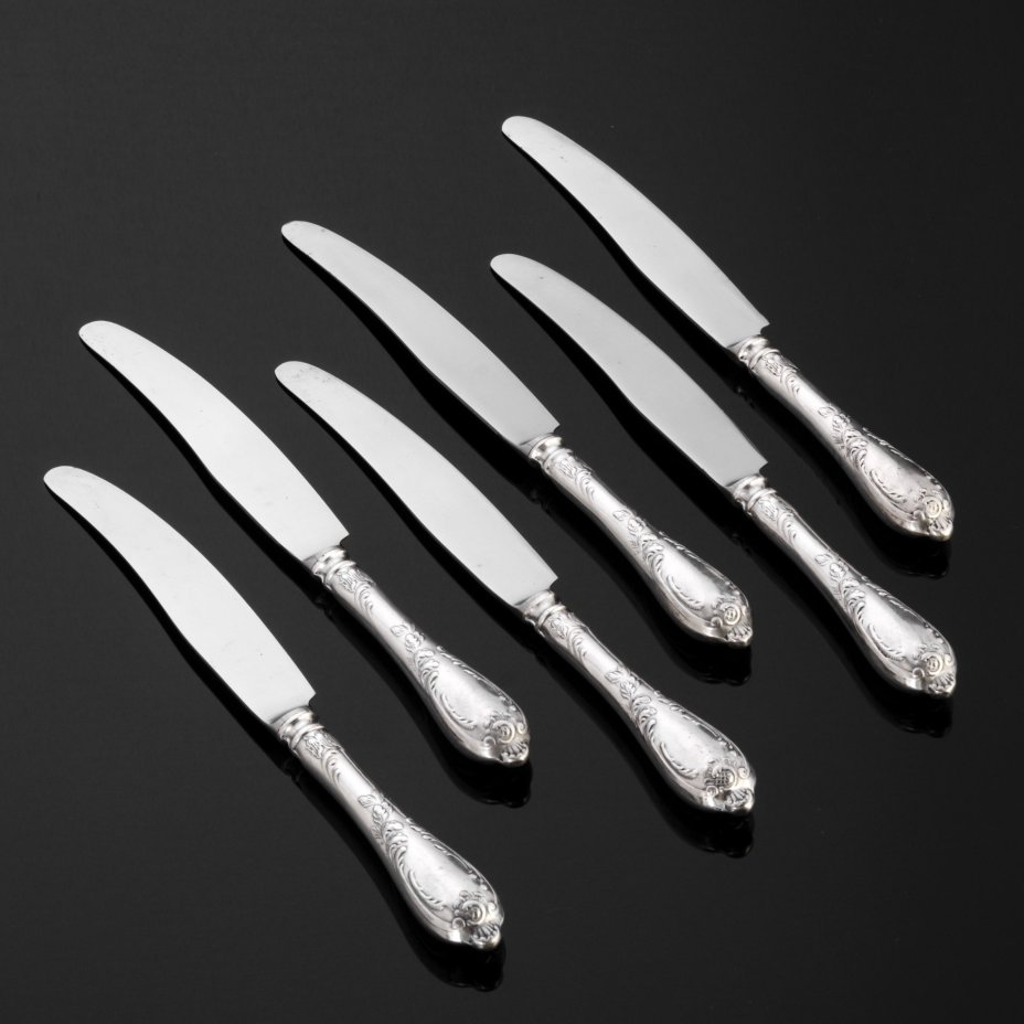 Набор ножей с растительным декором на 6 персон, Вольнянский завод столовых приборов им. Шевченко (ЗiШ