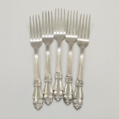 Набор из 5 столовых вилок "Серебряная роза"