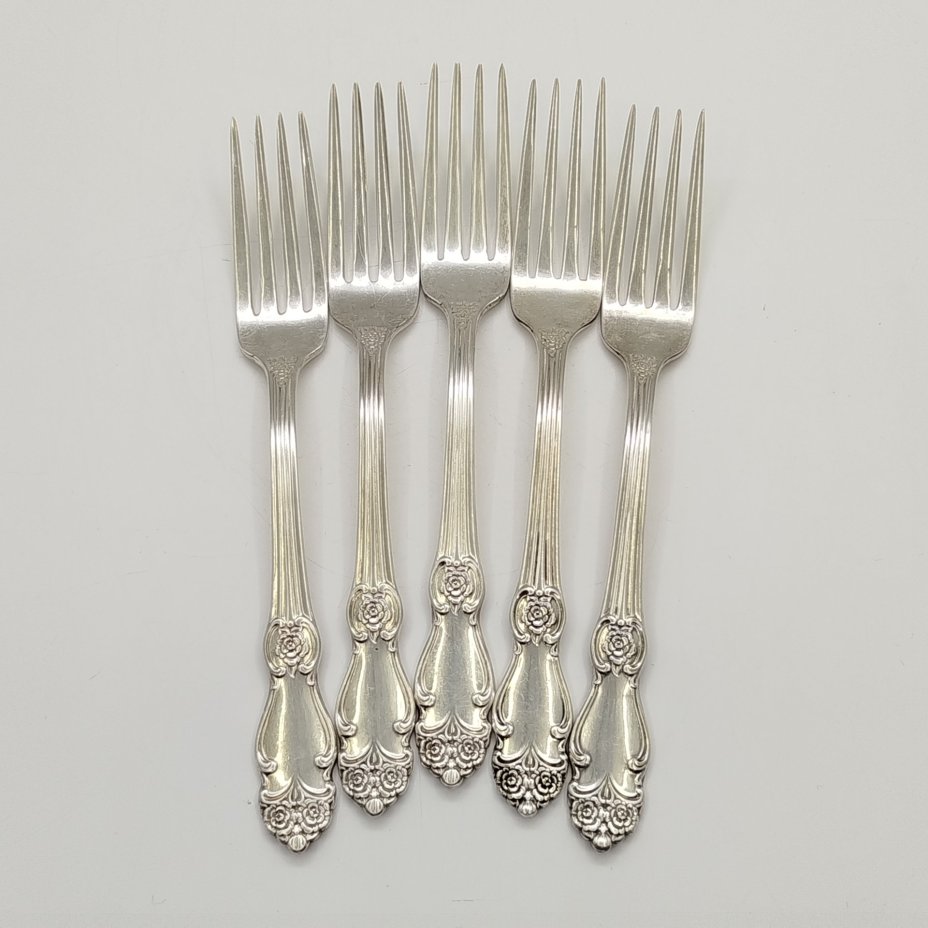 Набор из 5 столовых вилок "Серебряная роза"