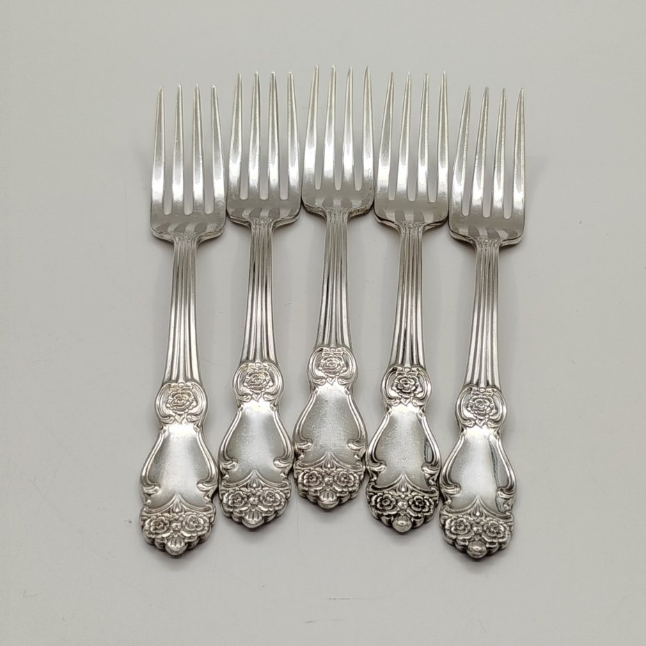 Набор из 5 столовых вилок "Серебряная роза"