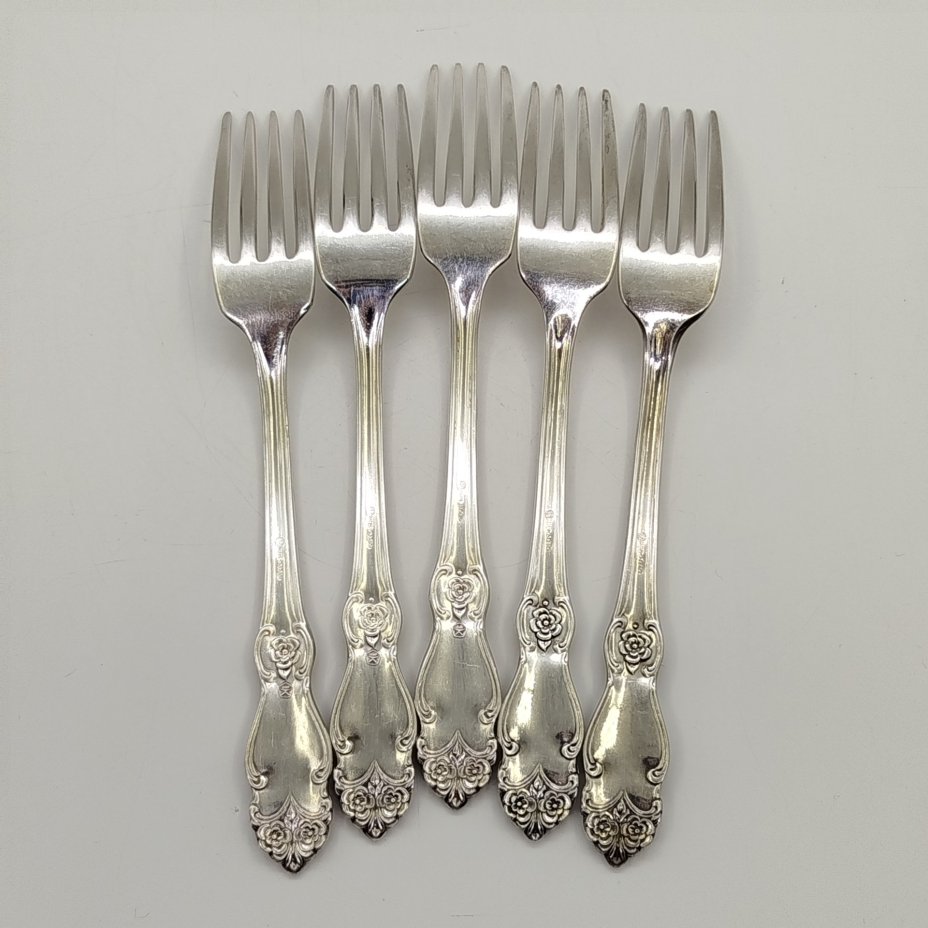 Набор из 5 столовых вилок "Серебряная роза"
