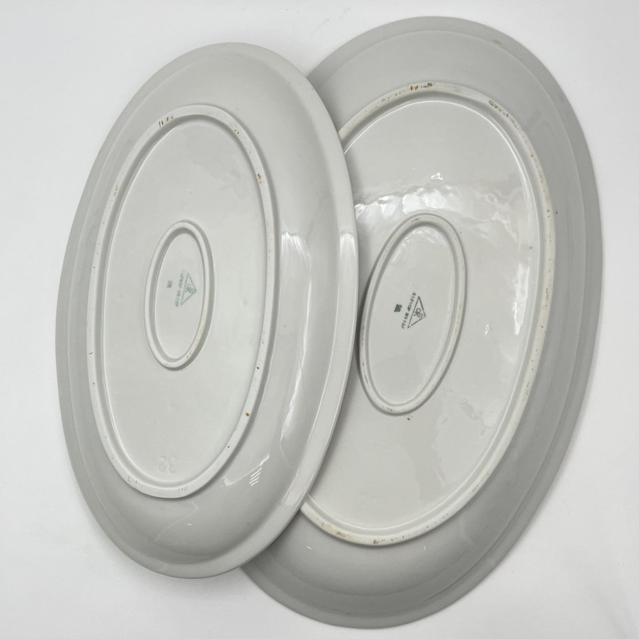 Набор из 2-х больших овальных блюд, украшенных изображением полевых цветов, Porzellanwerke Könitz (OPK)