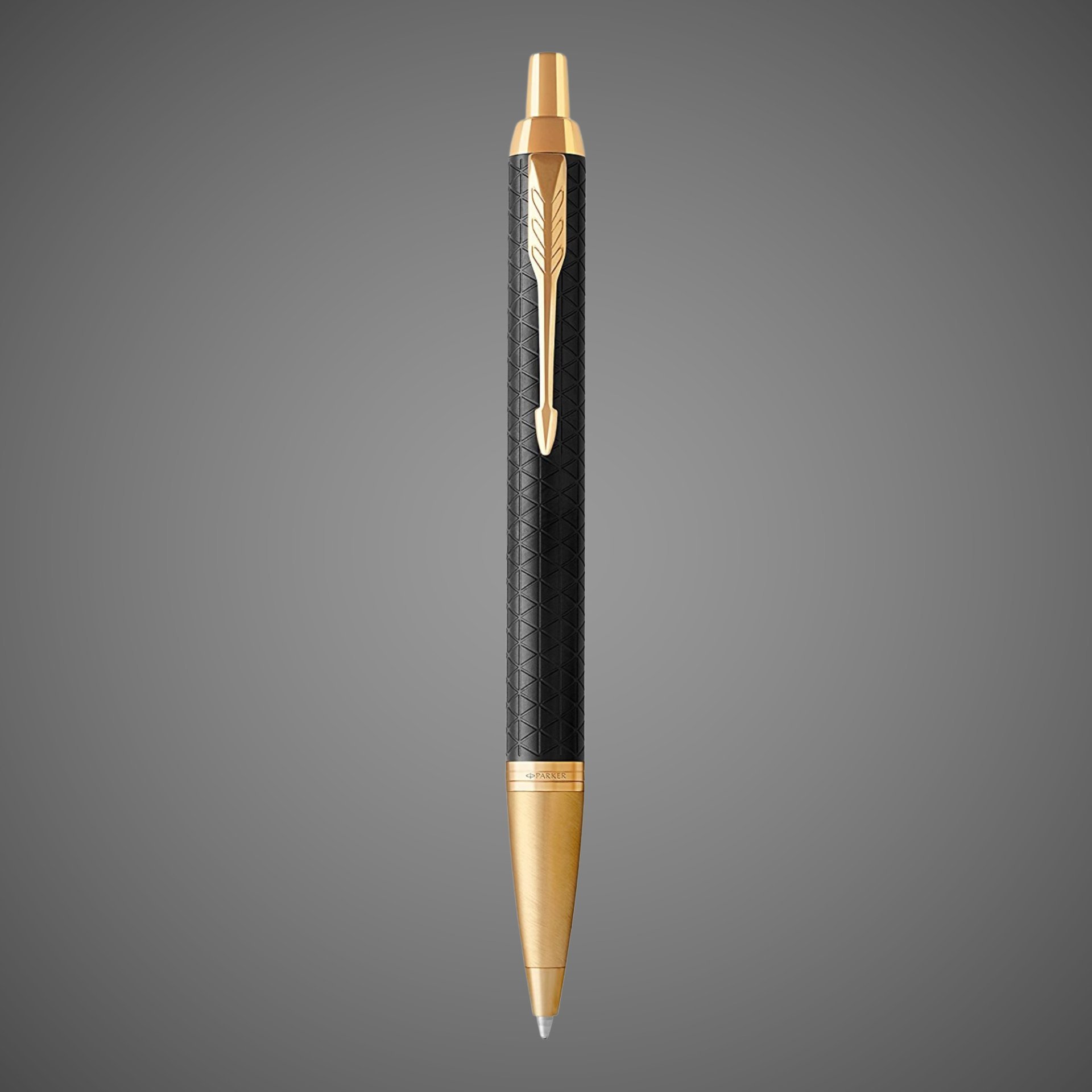 Шариковая ручка Parker IM Premium Black GT, стержень: M, цвет чернил: blue, в подарочной упаковке., Металлы: латунь, позолота, позолота