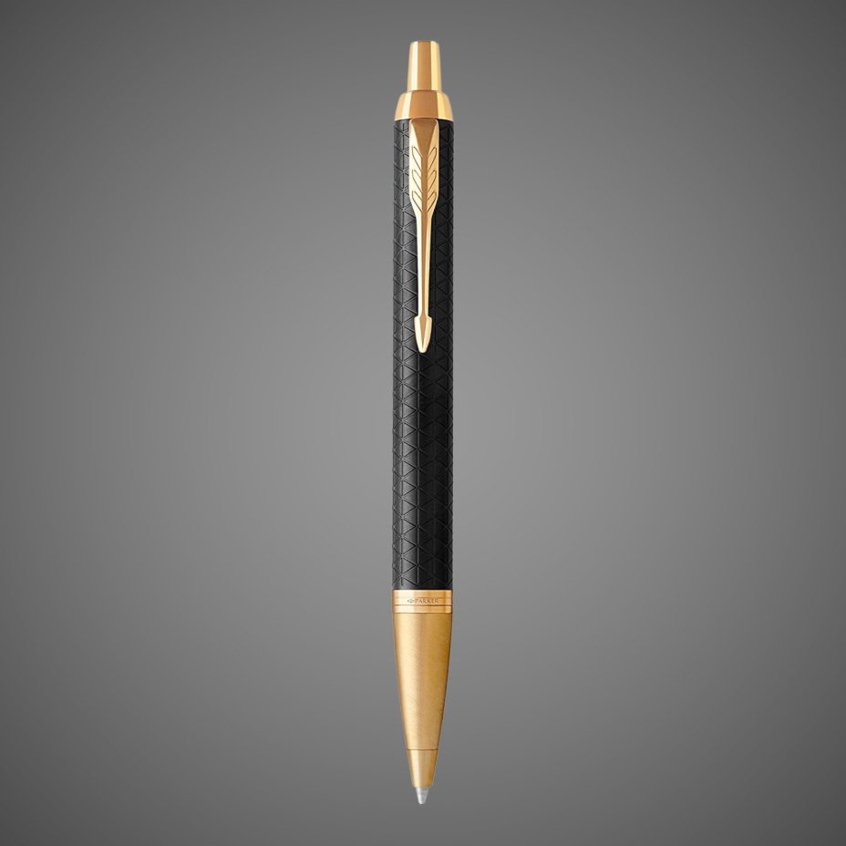 Шариковая ручка Parker IM Premium Black GT, стержень: M, цвет чернил: blue, в подарочной упаковке., Металлы: латунь, позолота, позолота