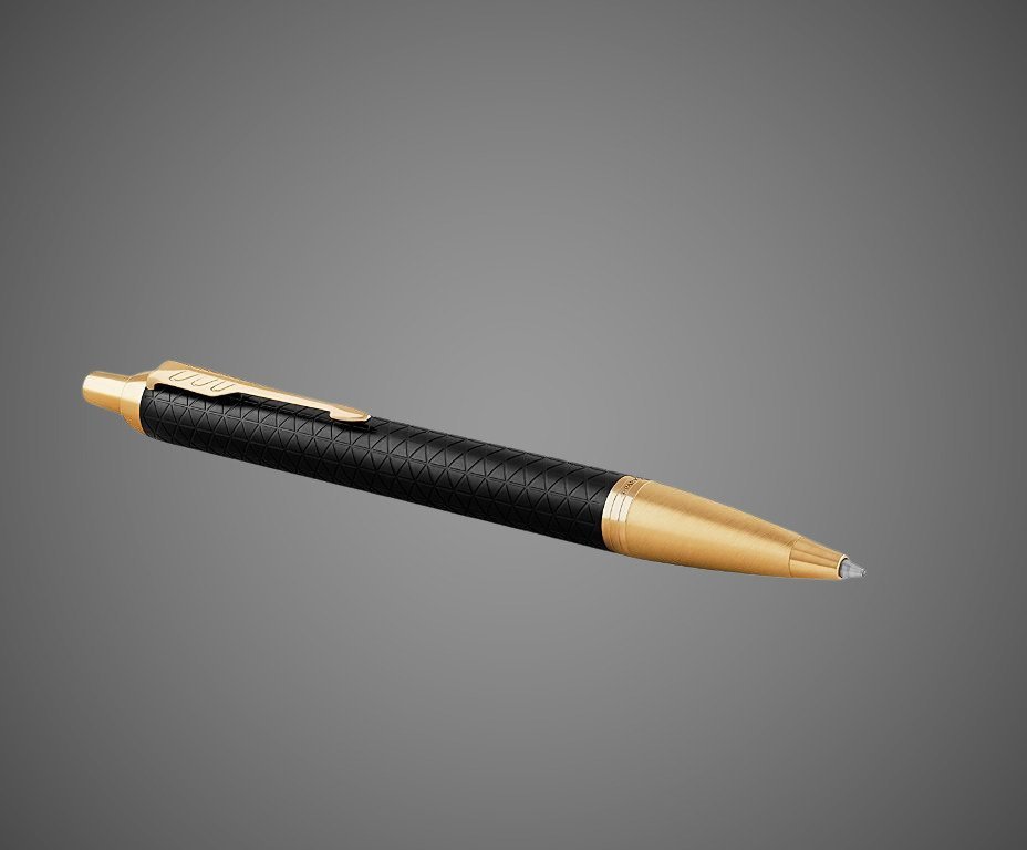 Шариковая ручка Parker IM Premium Black GT, стержень: M, цвет чернил: blue, в подарочной упаковке., Металлы: латунь, позолота, позолота