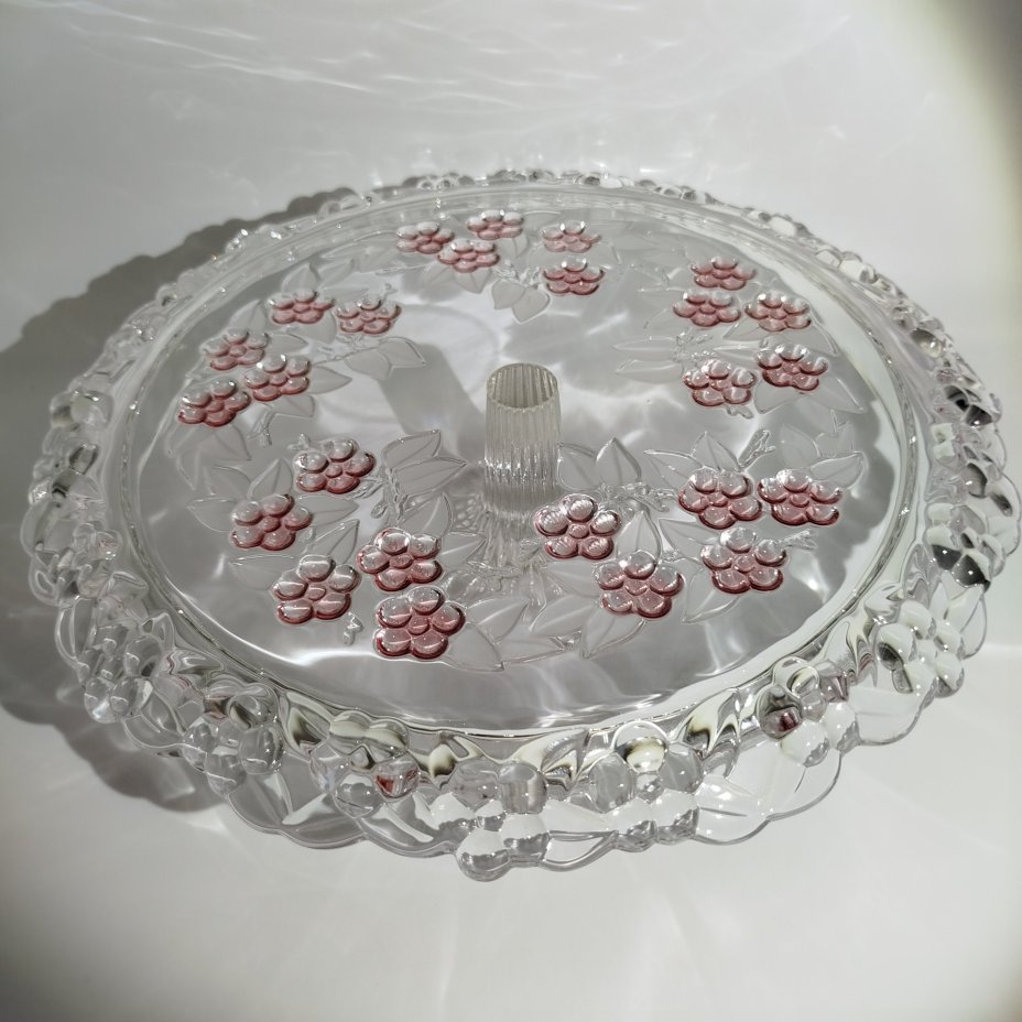 Емкость для хранения чая (чайница), цветное стекло, металл, серебрение, СССР, 1960-1980 гг.