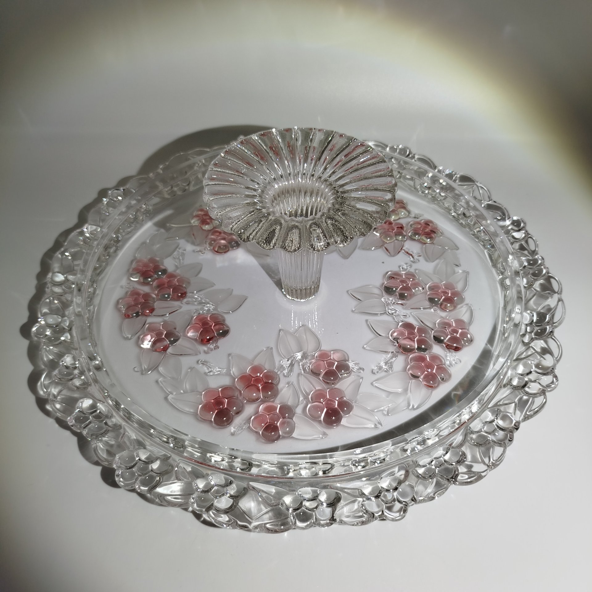 Емкость для хранения чая (чайница), цветное стекло, металл, серебрение, СССР, 1960-1980 гг.