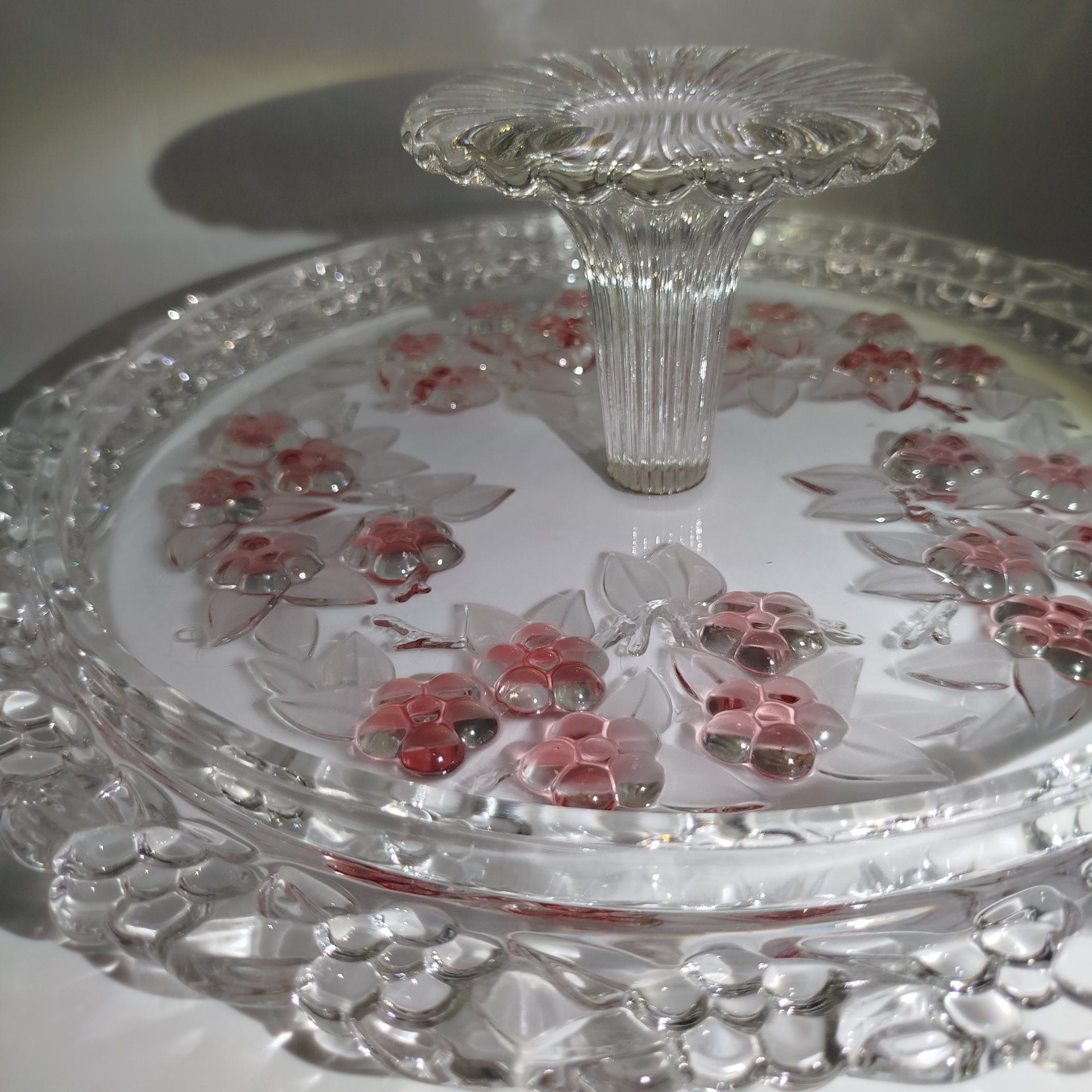 Емкость для хранения чая (чайница), цветное стекло, металл, серебрение, СССР, 1960-1980 гг.