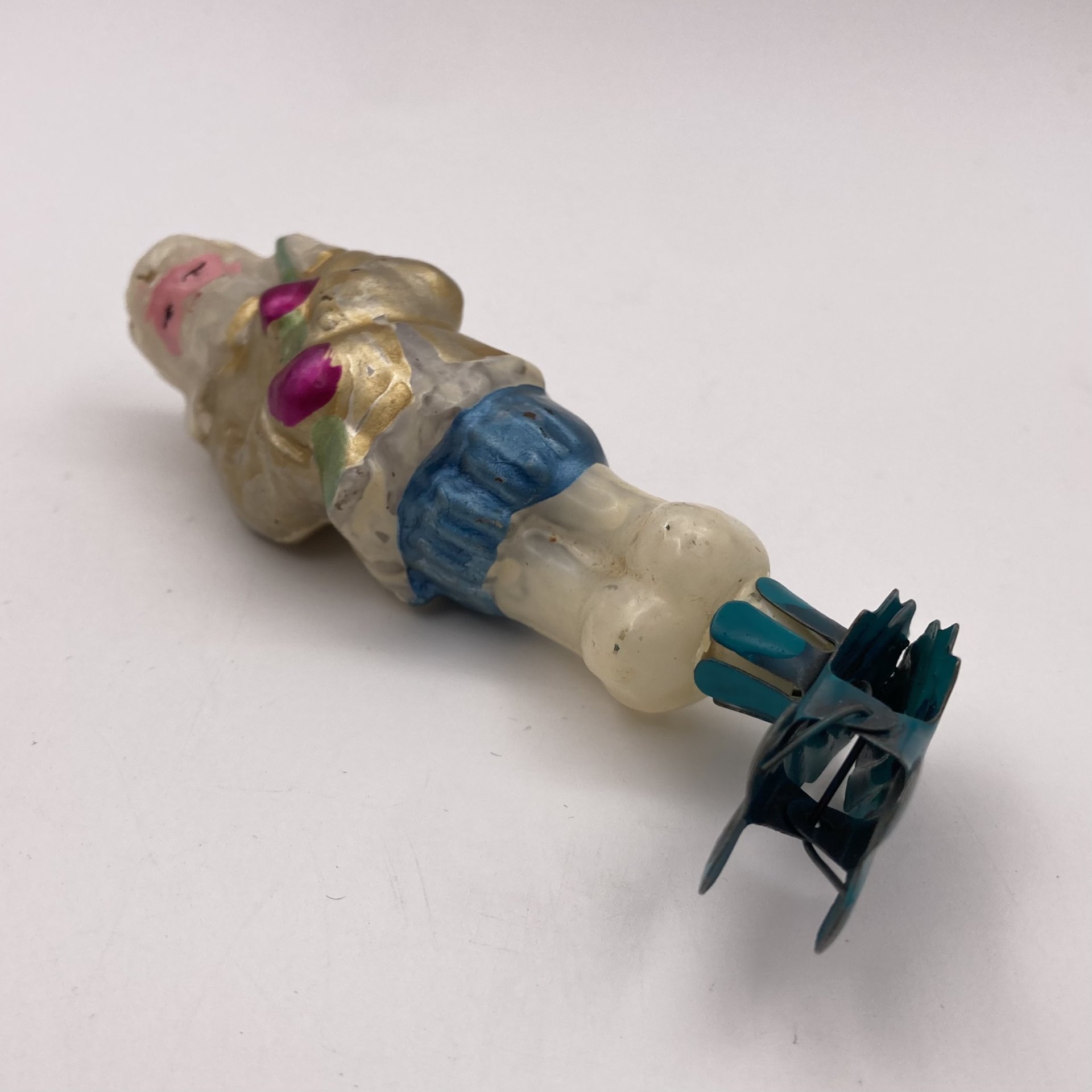 Игрушка ёлочная "Старик с ружьем", стекло, роспись, СССР, 1950-1960 гг.