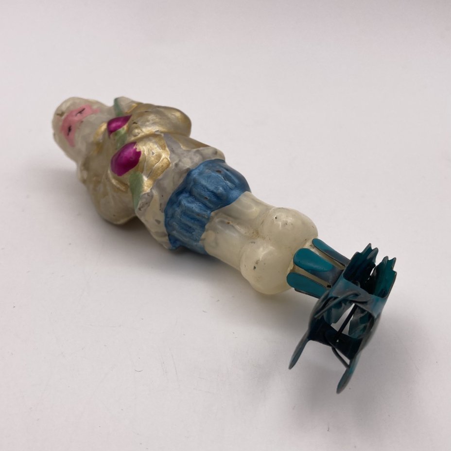 Игрушка ёлочная "Старик с ружьем", стекло, роспись, СССР, 1950-1960 гг.