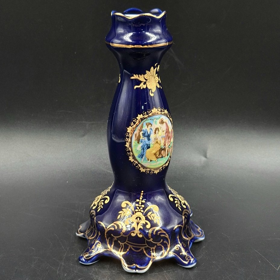 Подсвечник "Мадонна" на одну свечу, фарфор, крытье кобальтом деколь, золочение, Moritz Zdekauer (MZ), Чехия, 1993-2010 гг.