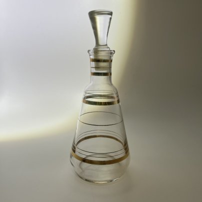 Штоф с линейным декором (в подборе), стекло, золочение, СССР, 1970-1990 гг.