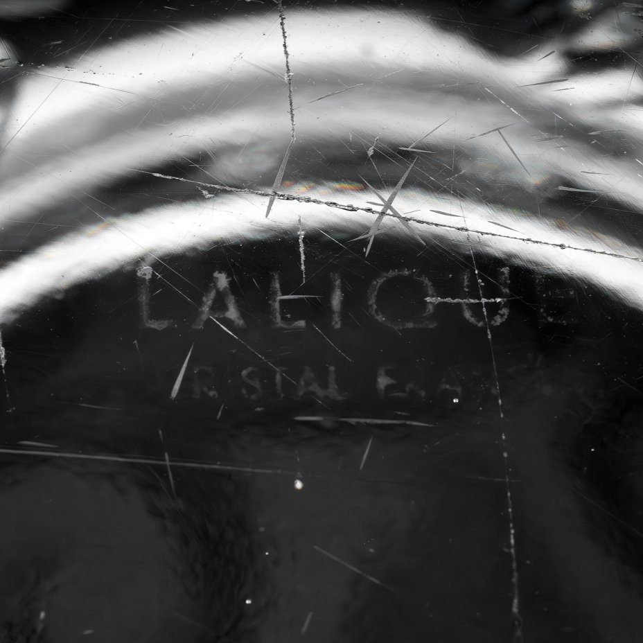 Ваза (фруктовница) "Verona", украшенная изображением птиц и завитков, хрусталь, резьба, матирование, Lalique (Лалик), Франция, 1970-1980 гг.