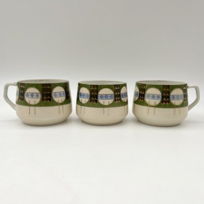 Набор чашек с геометрическим декором на 3 персоны